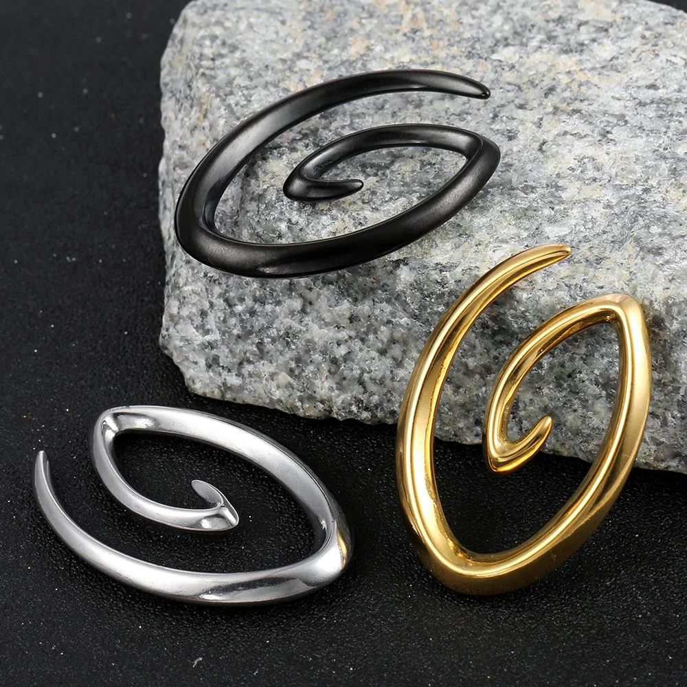 Earblity 2PCS Stylish Ear Hanger Weights 316L Stainless Steel Ear Plus Tunnels Gauges Piercing Body Jewelry for Women Man Gift