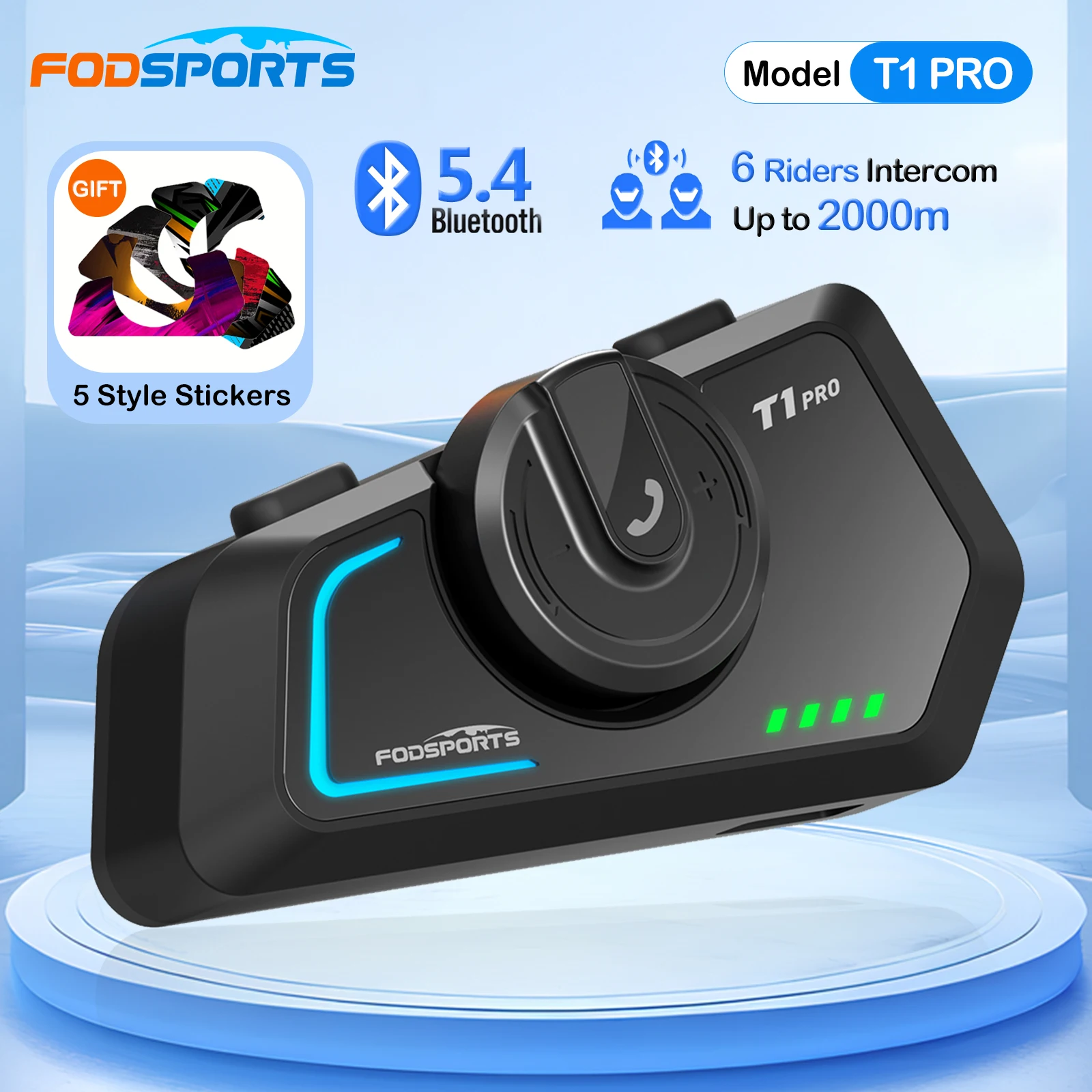 New Fodsports T1 PRO Helmet Headset 6 Riders Motorcycle Intercom New Fodsports T1 PRO Helmet Headset 6 Riders Motorcycle Intercom