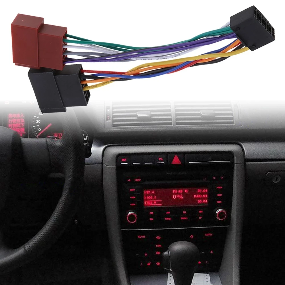 

16-контактный разъем для автомобильного аудио радио, модезификации CD, кабель, жгут проводов, адаптер, автомобильное стерео радио для Kenwood