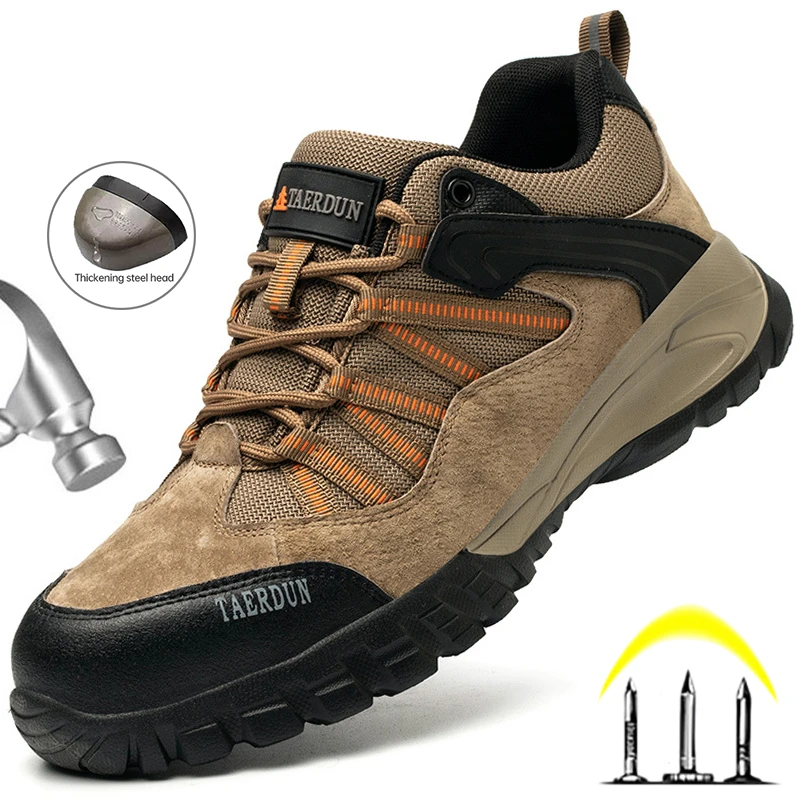 Zapatos de seguridad con punta de acero de trabajo ligeras y transpirables, botas de seguridad a prueba de perforaciones, zapatos de trabajo para construcción| | - AliExpress