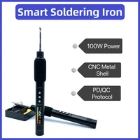 PD 100W Portable Electric Soldering Iron 50-500°C Adjustable Temperature 0.99inch Multi-parameter  Electronic DIY Repairing Tool 1