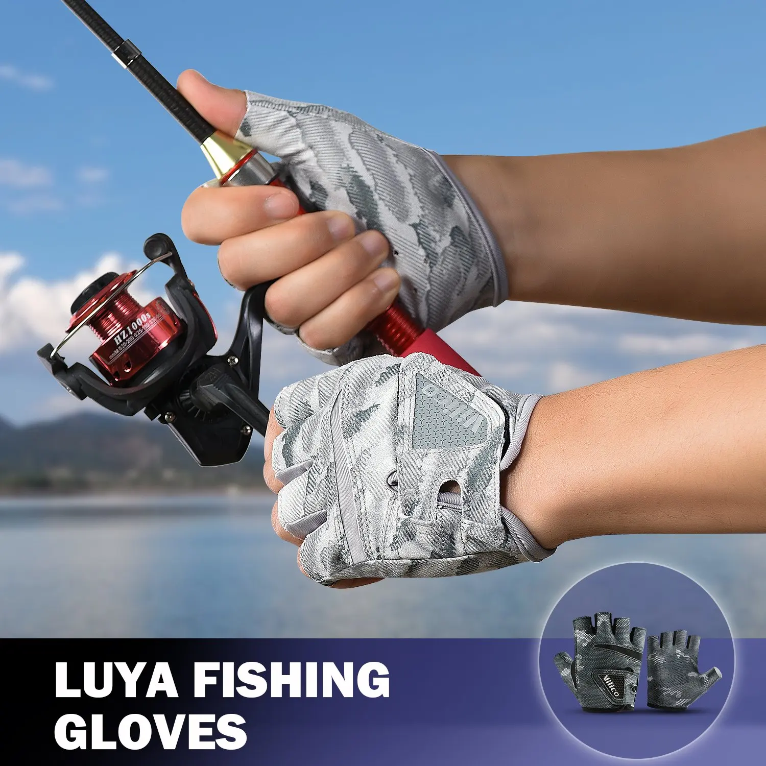 Protection Fishing Fingerless Gloves for Sun Protection Men Women Outdoor Fishing Kayaking Hiking Paddling fingerless gloves fishing gloves