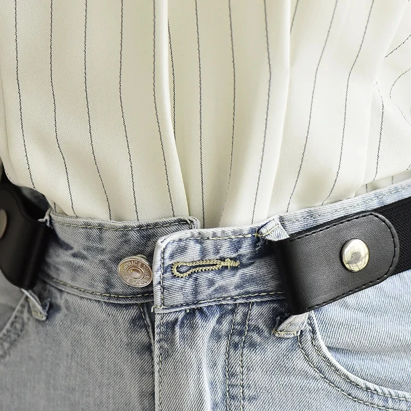 Buckle-Free Elastic Waist Belt for Jeans and Dresses - No Bulge, No Hassle