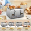 4 Slice Toaster Stainless Bread Toaster Color LCD Display 7 Bread Shade Settings 1.5'' Wide Slots Toaster with Bagel/Defrost 5