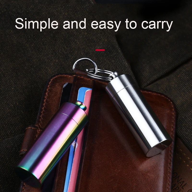 Stainless Steel Waterproof Pill Bottle Mini Pill Box Portable Pill Bottle Sealed Warehouse Outdoor Portable Equipment