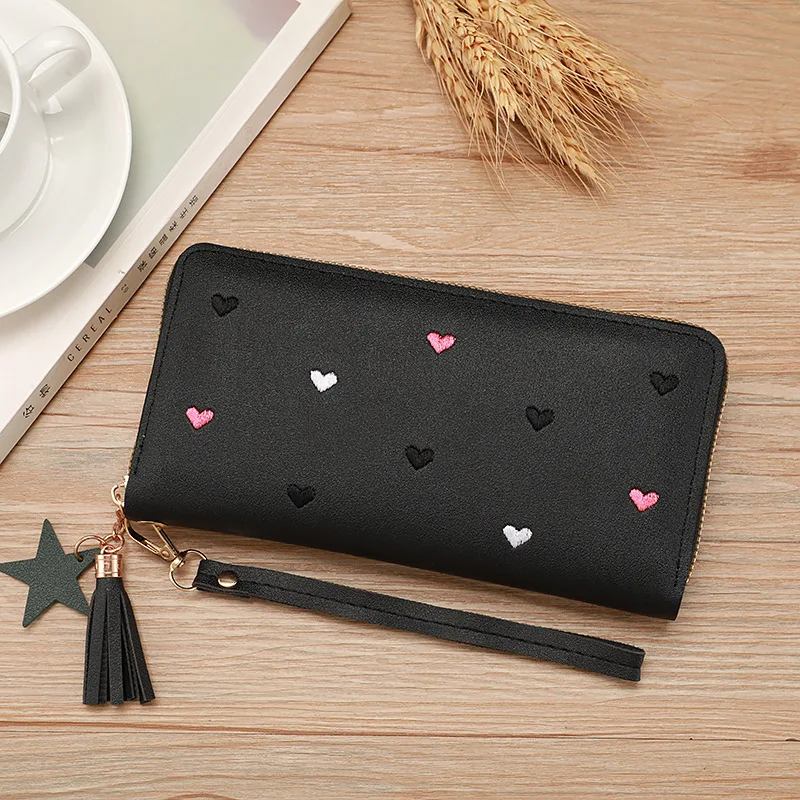 Women Long Wallets Purses Luxury Love Heart Wallets for Ladies Girl Money Pocket Card Holder Female Wallets Phone Clutch Bag