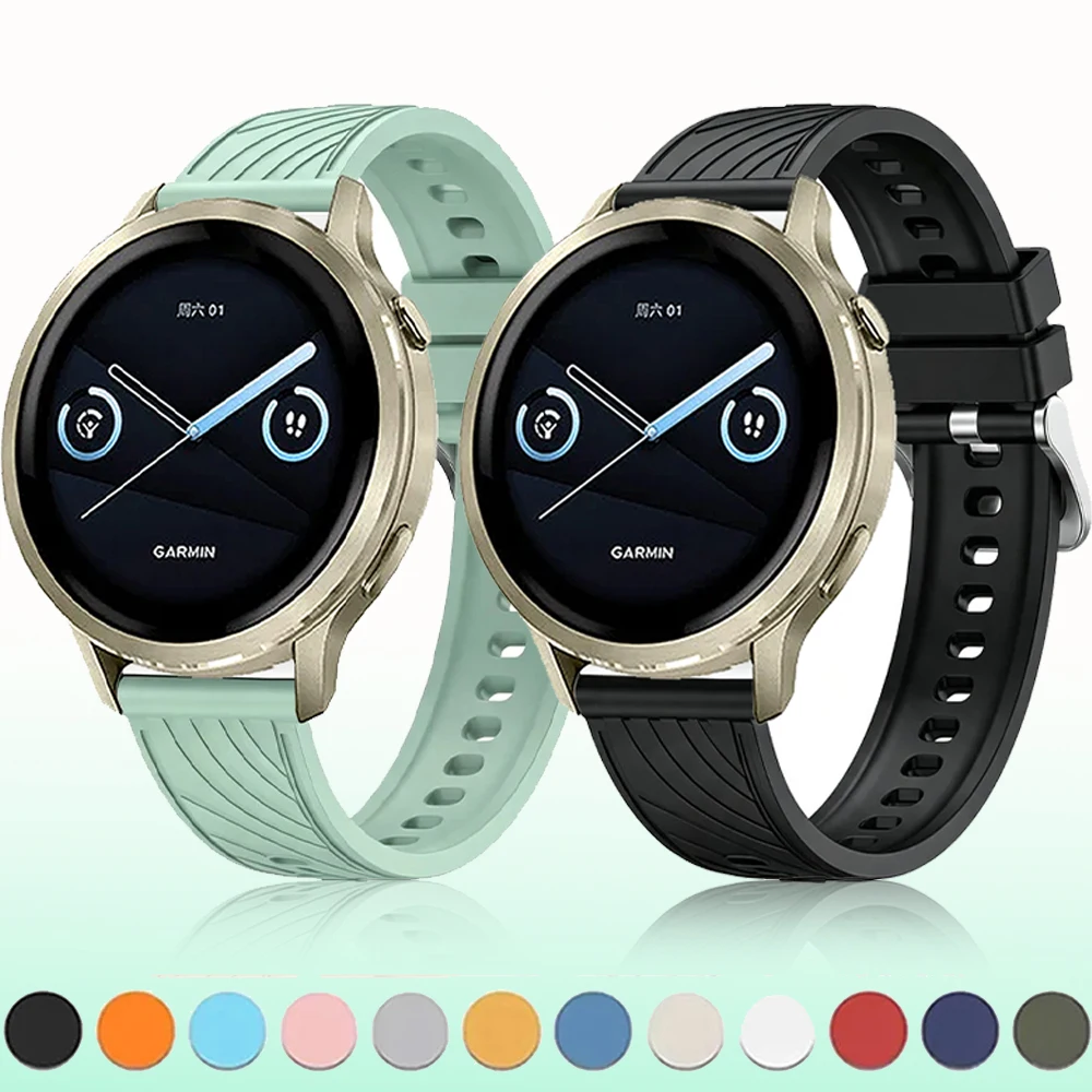 Breathable 18mm Silicone Sports Strap Replacement Bracelet