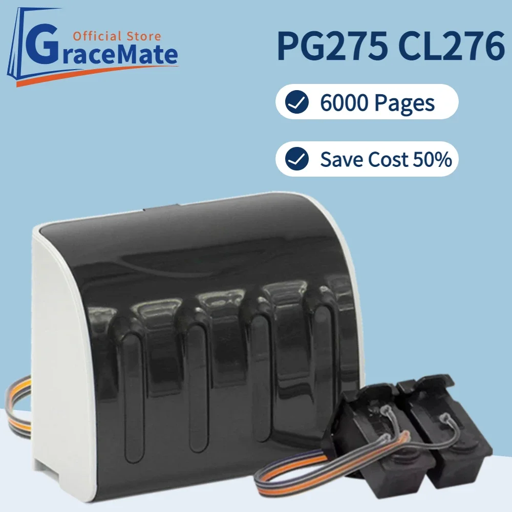 

Pg275 Cl276 Восстановленный сменный чернильный картридж, набор чернильных картриджей Ciss PG275 CL276 для принтера Canon PIXMA TS3522 TS3520 TR4720