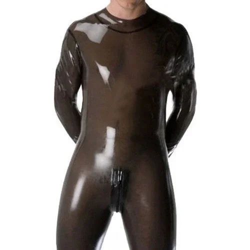 

New Style Latex Suit Cool Smoke Gray Bodysuit Rubber 100% Catsuit 0.4mm Size XS-XXL