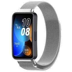 Magnetic Milanese Loop Metal Strap Bracelet - Huawei Band 8 9 (Silver 01)