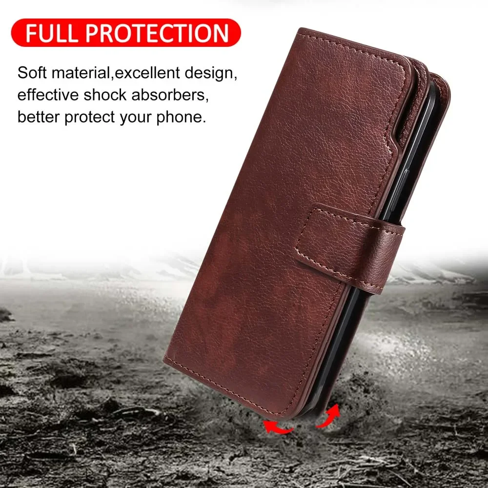 Phone Case Leather Nine Cards Wallet For Samsung Galaxy S24 Ultra S23 FE S22 S20 S21 Plus S10 S9 S8 Plus Note 20