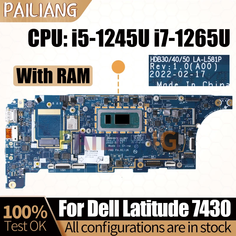

Материнская плата для ноутбука Dell Latitude 7430 материнская плата для ноутбука 05423Y 0G8YFK, полностью протестирована