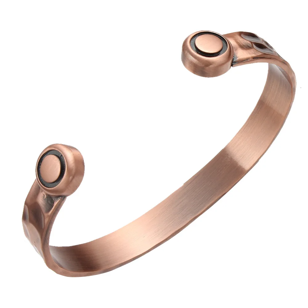 Pure Copper Vintage 3500 Gauss Strong Magnetic Therapy Open Cuff Bracelet Bangle 6