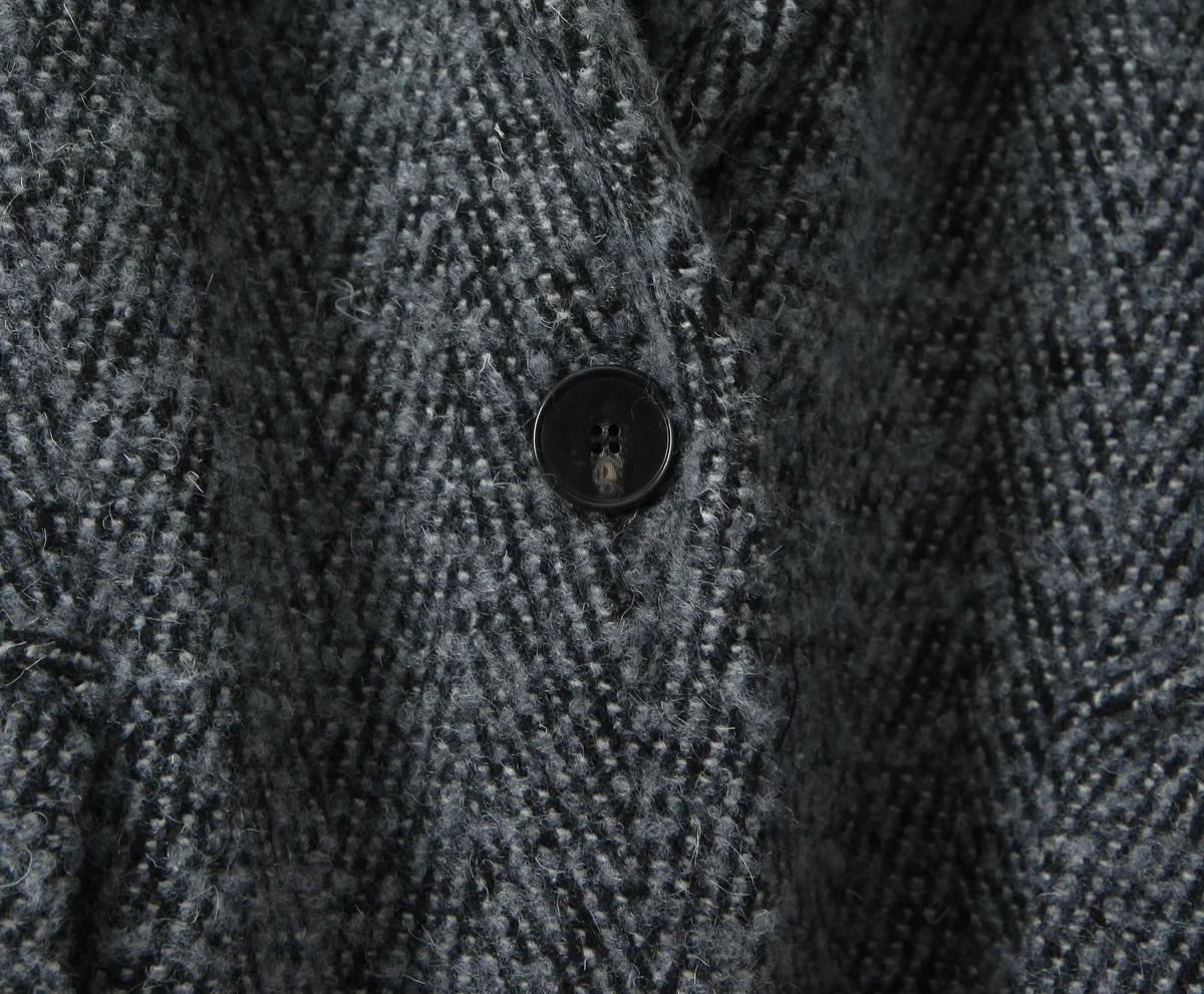 2 Pieces 1 Set CHILL Notched Tweed Weave Oversized Blazer High Waist Package Hips A-line Mini Skirt Suits Matching Gray