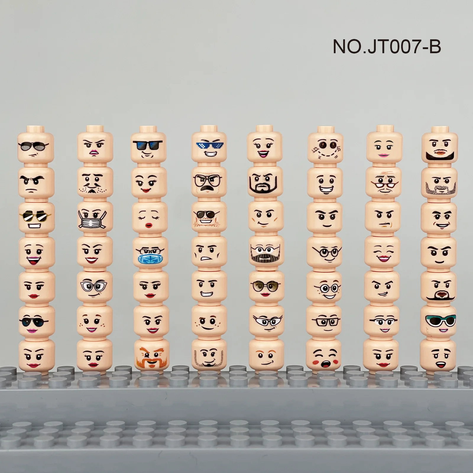 Hot 56pcs/lot Mini Figure Creative Head Faces Laugh Cry Cute Facial Expression Bricks Building Blocks Model Kids Toys Gifts 5