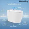 Smart Toilet, Tankless Elongated Electric 1pc Toilet with Smart Bidet, 1.28 GPF for In White with Seat Heating, Remote Control 2