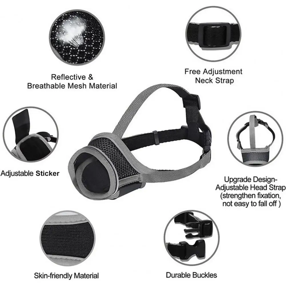 Dog Muzzle Quick Release Dog Muzzle Anti-chewing Breathable Adjustable Comfortable Anti-biting for Puppy