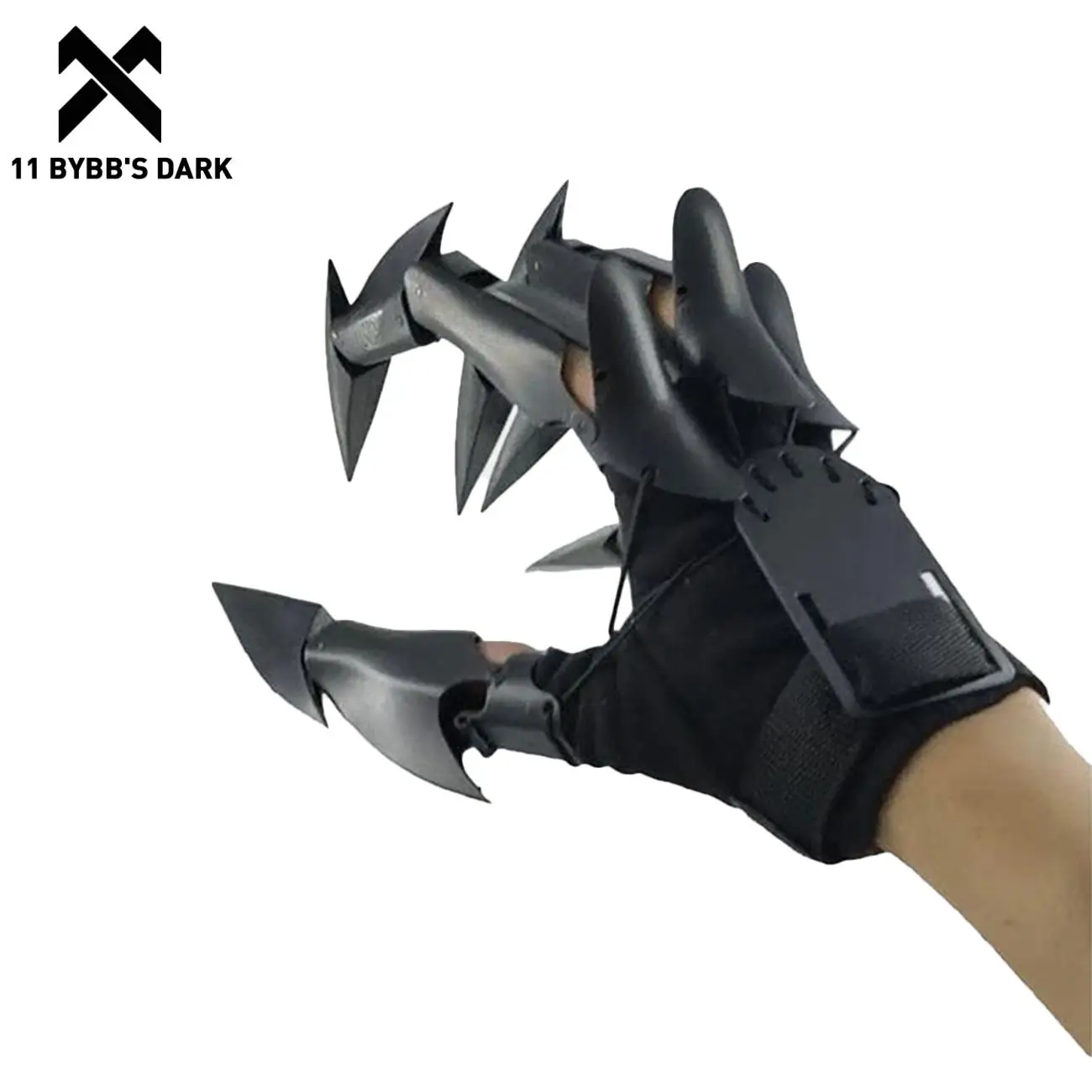 11BYBBSDARKHalloweenAccessoriesABSGlovesDetachableKnuckleHand