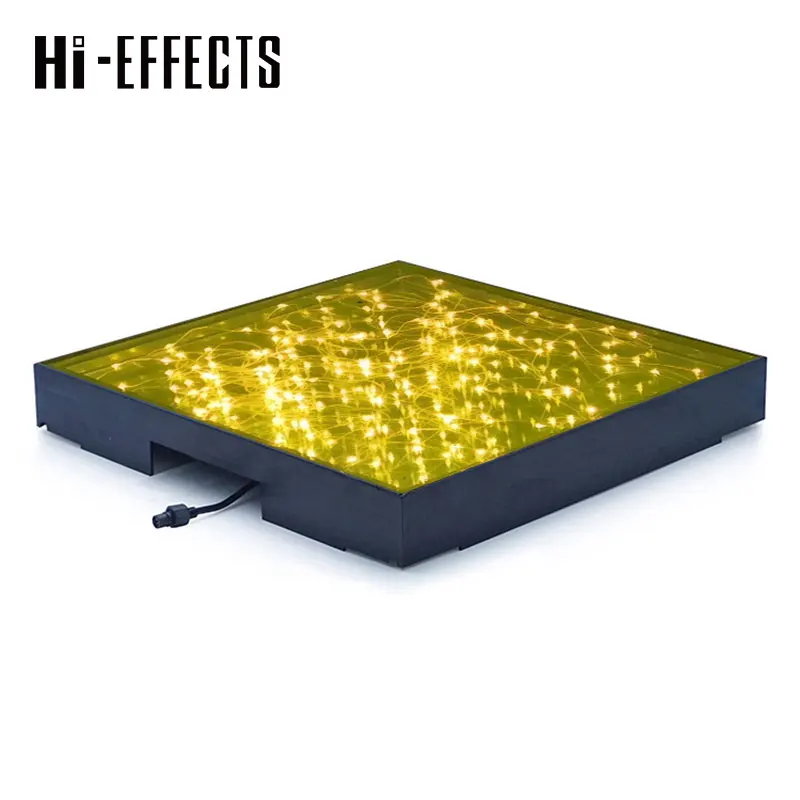 

3D LED Mirror Dance Floor Panel Tempered Glass Gold Stars Starlight Dance Floor for Wedding Party Club Stage Effect Hot Sale