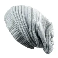 Men and Women Hat Mixed Color Cotton Striped Hip Hop Winter Warm Hat Beanies Knit Long Loose Hat Outdoor Warm Pullover Caps 1
