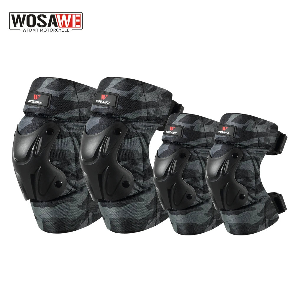 

WOSAWE Motorcycle Kneepads Military rodilleras moto mtb Protective Knee Pads Elbow Protector Racing Guards Off-road Free size