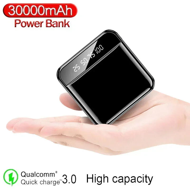 

30000mAh power bank portable external battery charger for iPhone Xiaomi mini power bank Tpye-C LED digital display