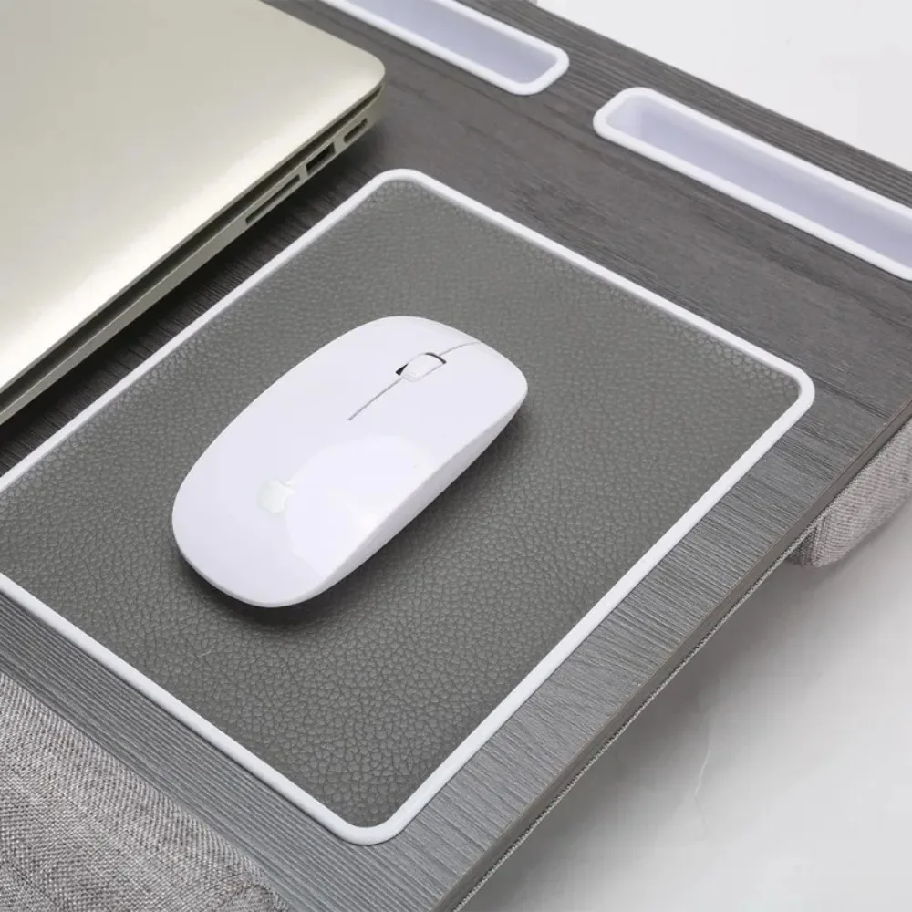 Simple and Portable Laptop Desk Multifunctional Solid Wood Sponge Sofa Lazy Gaming Table with Anti-slip Mouse Pad Phone Holder