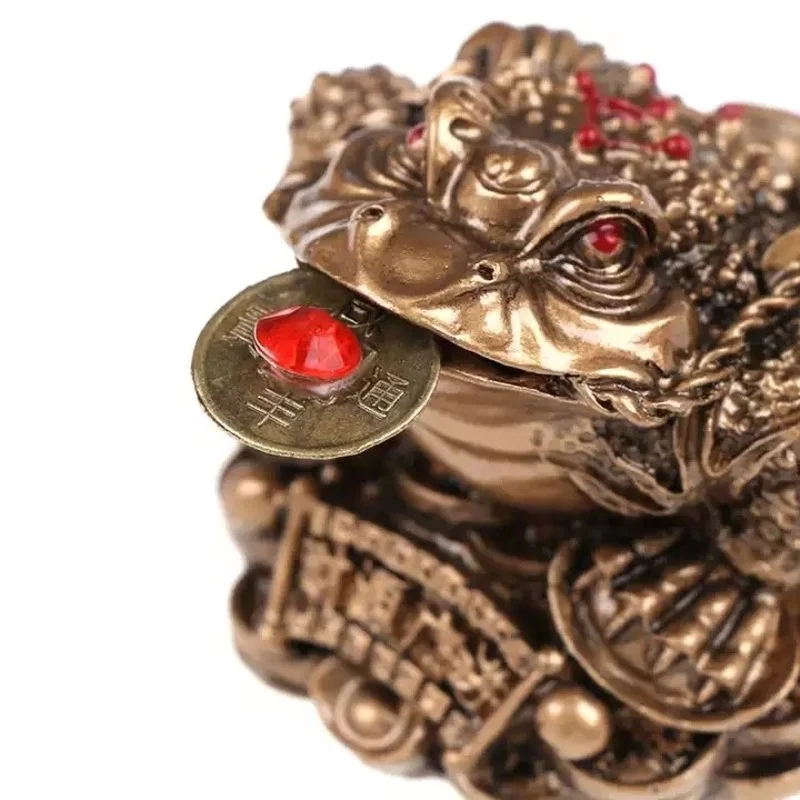 FengShui Toad Money Lucky Consecration and Lucky Money Toad Frog Golden Ornaments Home Office Decoration Gifts