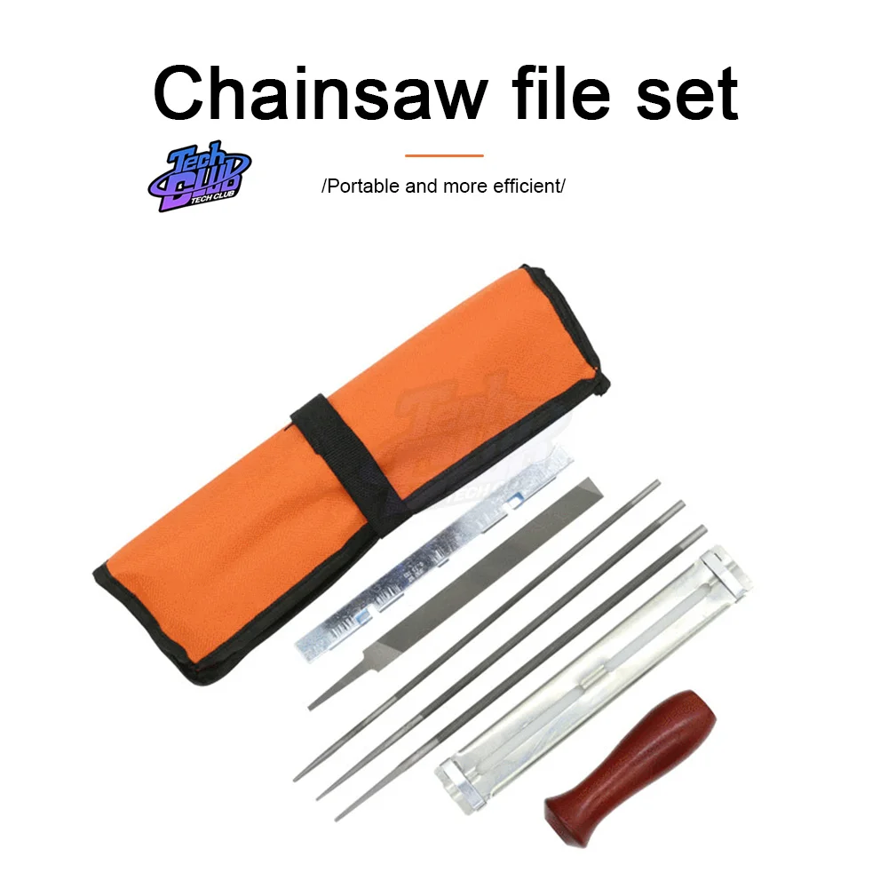 10pcsChainsawChainSharpeningKitHardwoodHandleRoundFlatFile