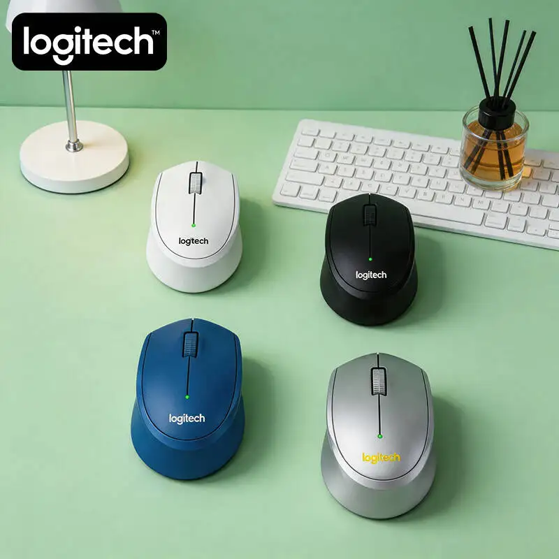 로지텍 M330 무선 마우스 인체공학적 무소음 클릭 2.4G USB 나노 수신기 가정 사무실 학습용 노트북 책상용