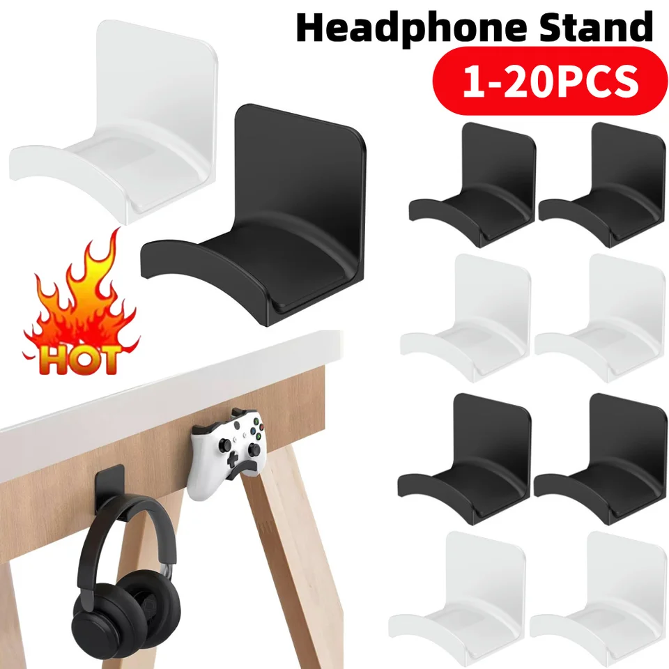 Under Desk Headphone Hanger Headset Holder Adhesve - Etsy