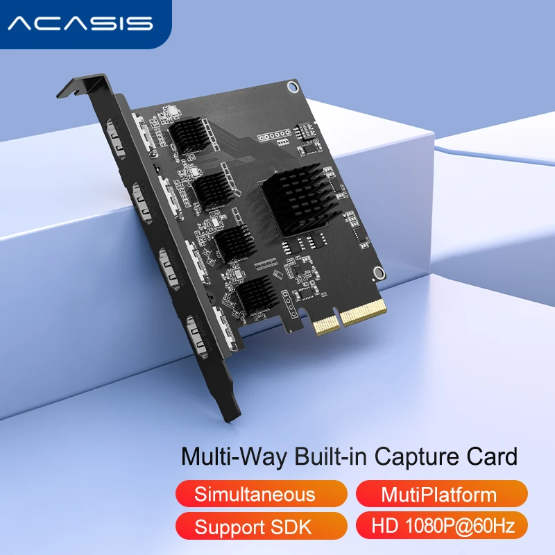 Acasis 4/2/1 채널 PCIE 캡처 카드 SDI/HDMI 호환 비디오 카드 1080P 60Hz 캡처 카드 (PCIE X4