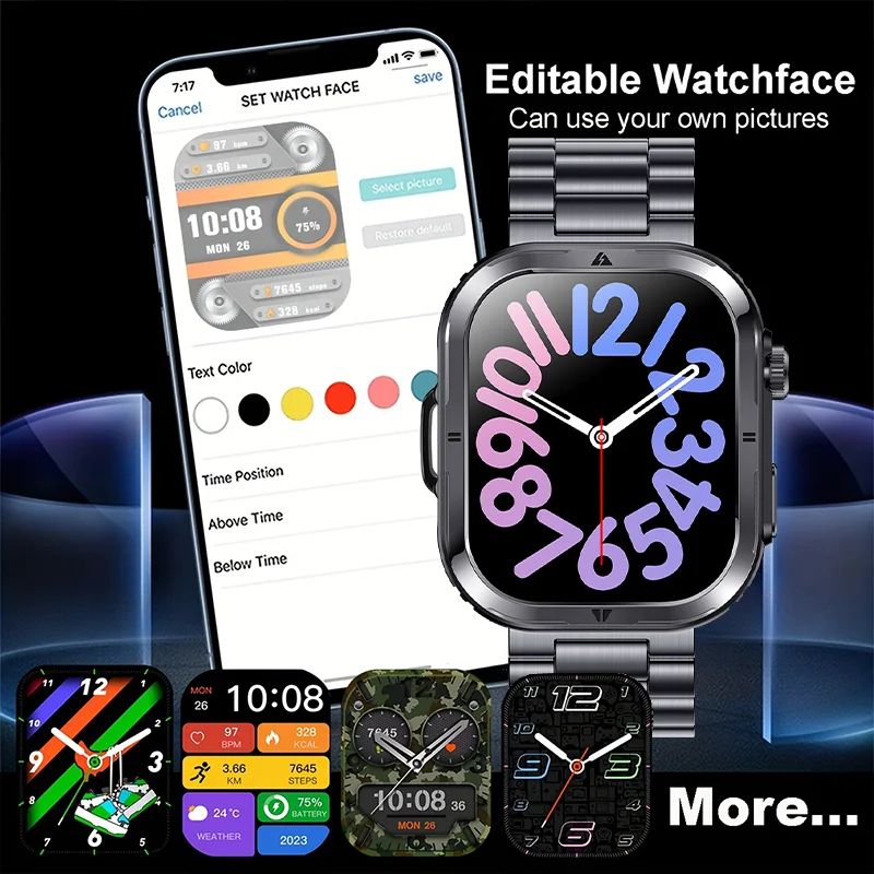 2026 Military T-Rex 3 Smart Watch Fitness Clock Men 360*360 AMOLED Screen 360mAh Battery LedFlashlight wireless call Smartwatchs 6