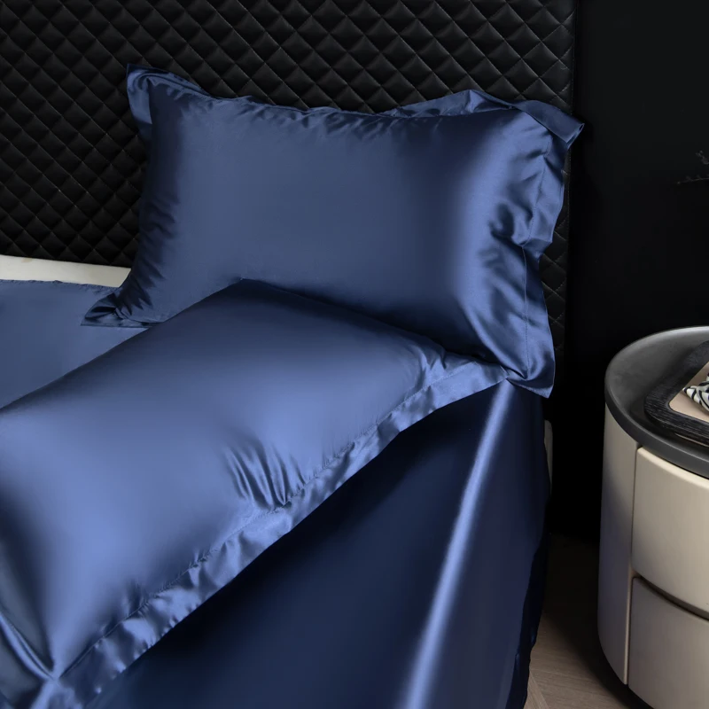 Set Biancheria da Letto in Seta Pura 100% - 4 Pezzi, Misura King/Queen, con Copripiumino, Federe e Lenzuolo con Angoli di Alta Qualità - immagine 6