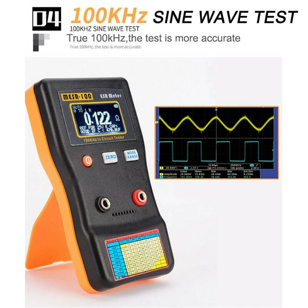 MESR-100 ESR Capacitance Ohm Meter Professional Measuring Internal Resistance of Capacitor Capacitance Circuit Tester 3