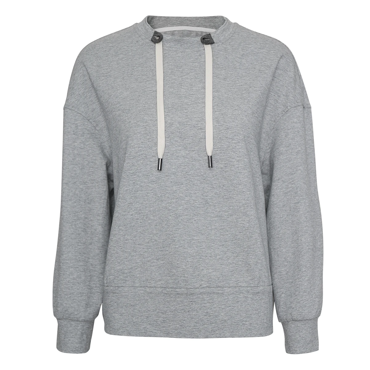 K1827L 95% combed cotton Autumn and winter new luxury women's long-sleeved sweatshirt color-blocked pullover top Clothing view 6