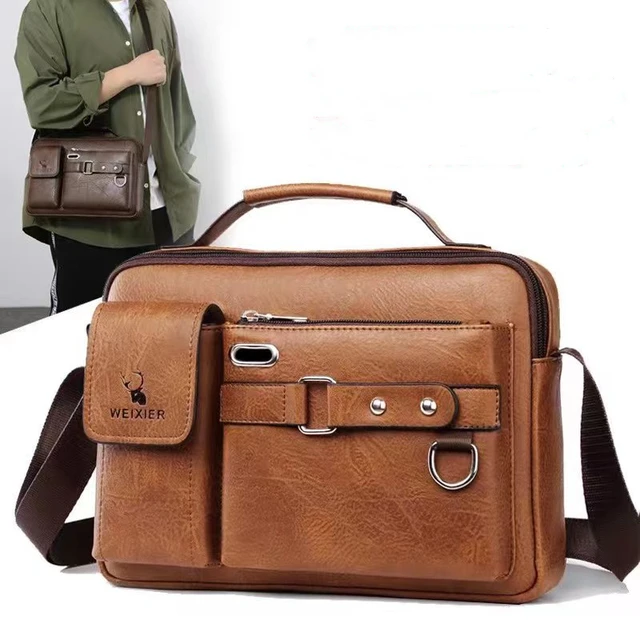 2023 New Men Shoulder Bag for 10.4 Ipad PU Leather Business