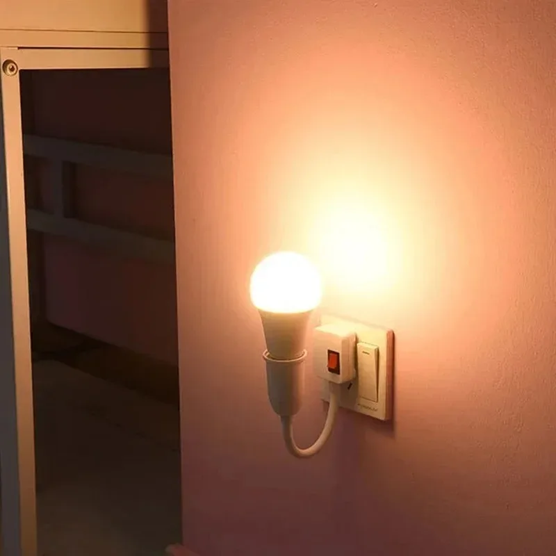 E27/E26 Socket Adapter with On/Off Switch Light Lamp Bulb 360 Degrees Flexible US EU Plug for Night Light Grow Lights Desk Lamp lamp holder,lamp bulb holder,socket converter,lamp base,lamp socket adapter,switch socket