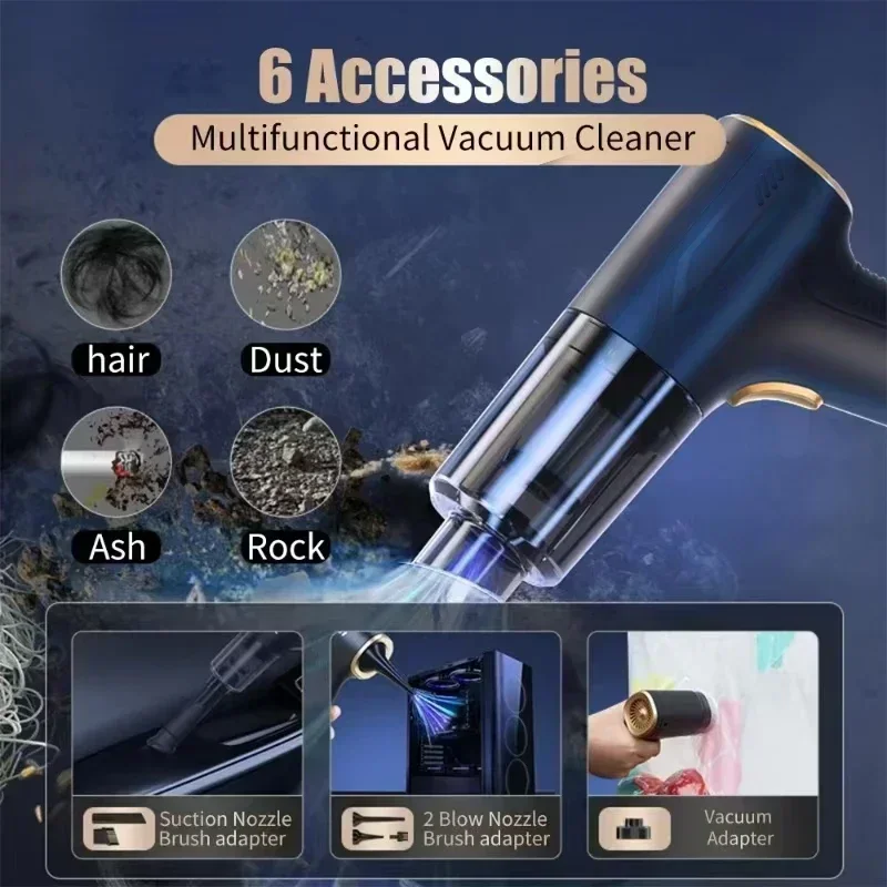 CENRR 98000PA Car Vacuum Cleaner Mini Cordless Powerful Wireless Car Cleaner HandHeld Portable Vacuum Cleaner Cleaning Machine 4