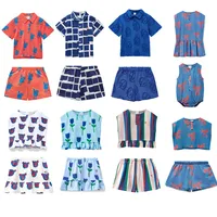 Children's Short-sleeved Shorts 2025 Summer New Cartoon Fashion Baby Clothes Cotton Printing Girls T-shirt Children's Clothing 1