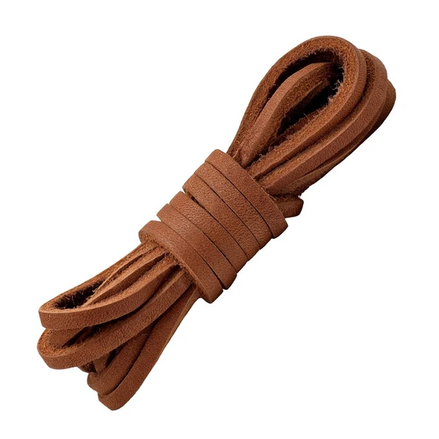 1 PCS of 1/8 Rawhide Leather Shoelaces Shoe Boot Laces Shoestrings Cord  (brown, 160cm) 