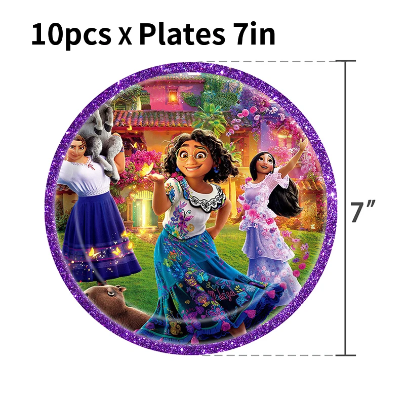Disney Encanto Party Decorations Supplies Latex Balloon Tableware Cake Toppers Paper Plates Cups For Kids Birthday Toys Gifts