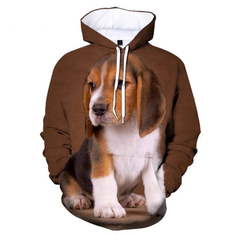 thumbnail image 1 of Sudadera con capucha con estampado 3D de perro y beagle para hombre, divertida sudadera informal de manga larga, sudadera con capucha fresca para otoño y primavera, 1 of 5