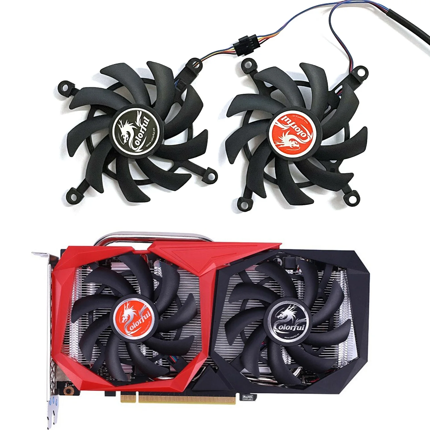 Rtx 2060 2060super Gpu Cooler para Colorido Geforce Gtx 1660ti 1650 1660 Super Gráficos Ventilador de Refrigeração Peças 4pin