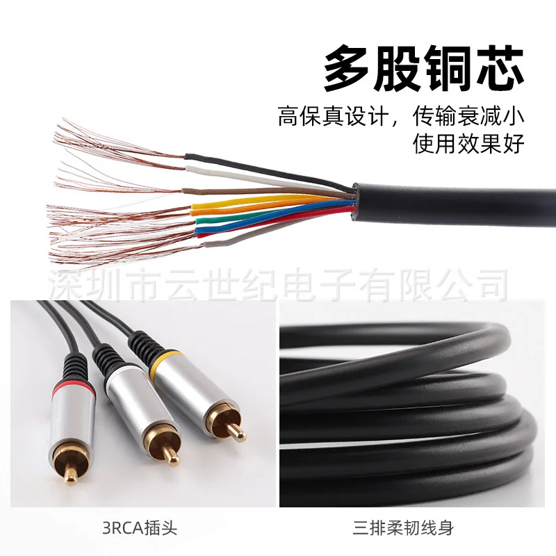 Psp2000/3000 Av 케이블용 고품질 20개 블랙 골드 도금 3미터