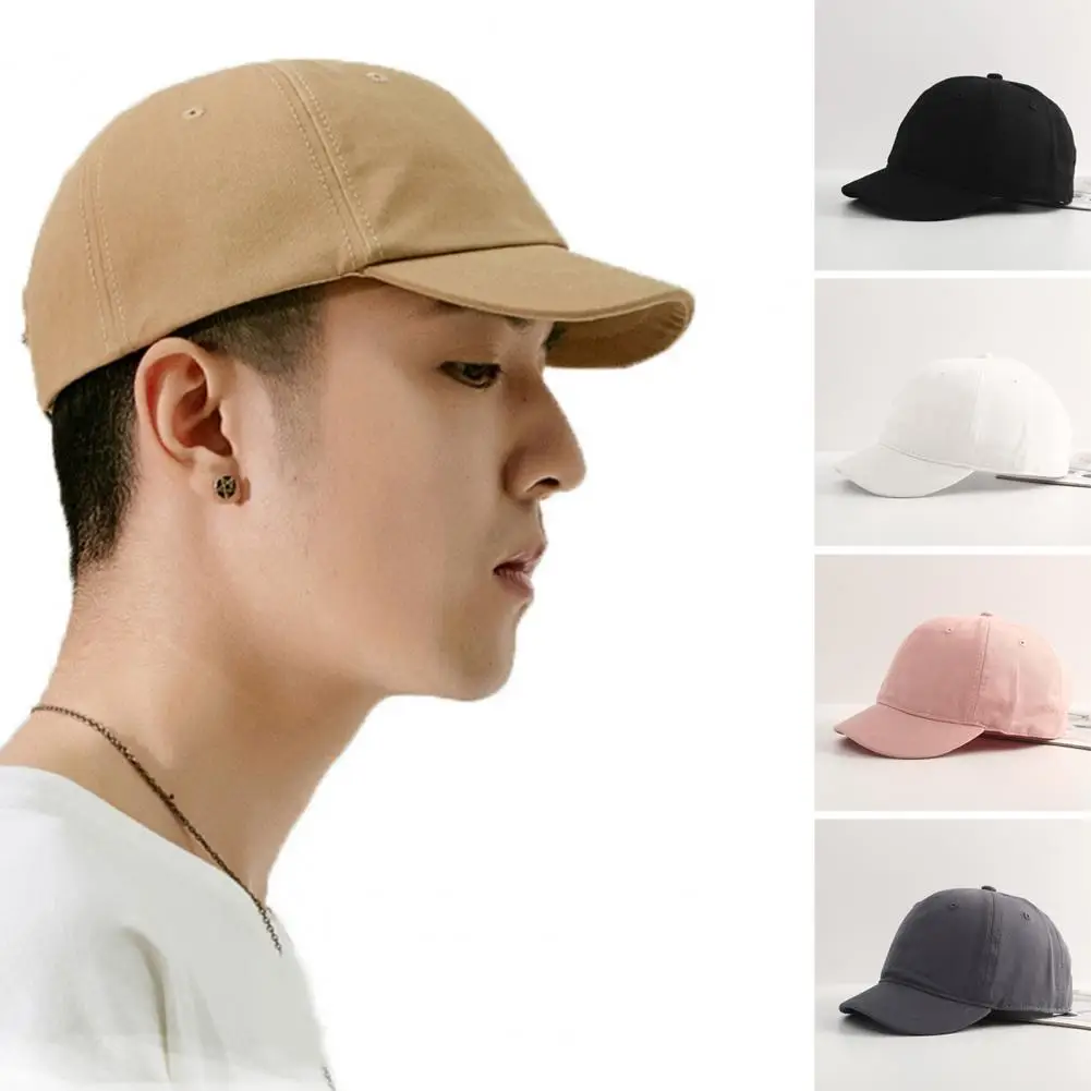 

Peaked Cap Buckle Men Baseball Hat Solid Color Pure Color Men Baseball Hat Trendy Adjustable Men Sun Hat Headwear