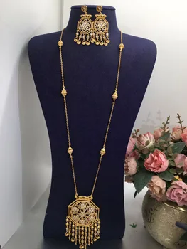 2PCS Luxury Waterdrop Indian Jewelry Sets For Women Wedding Party Dubai Bridal jewelry Set