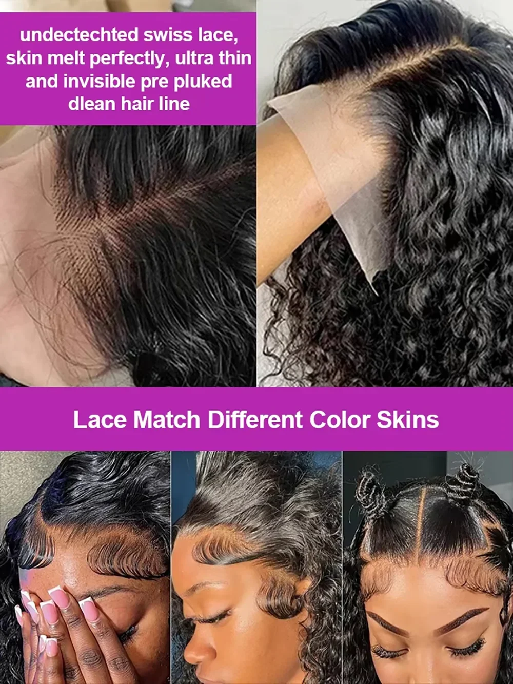 30 36 Inch Curly Wigs Human Hair 13x6 HD Water Deep Wave Frontal Wigs 220% Density 13x4 Lace Front Human Hair Wigs For Women