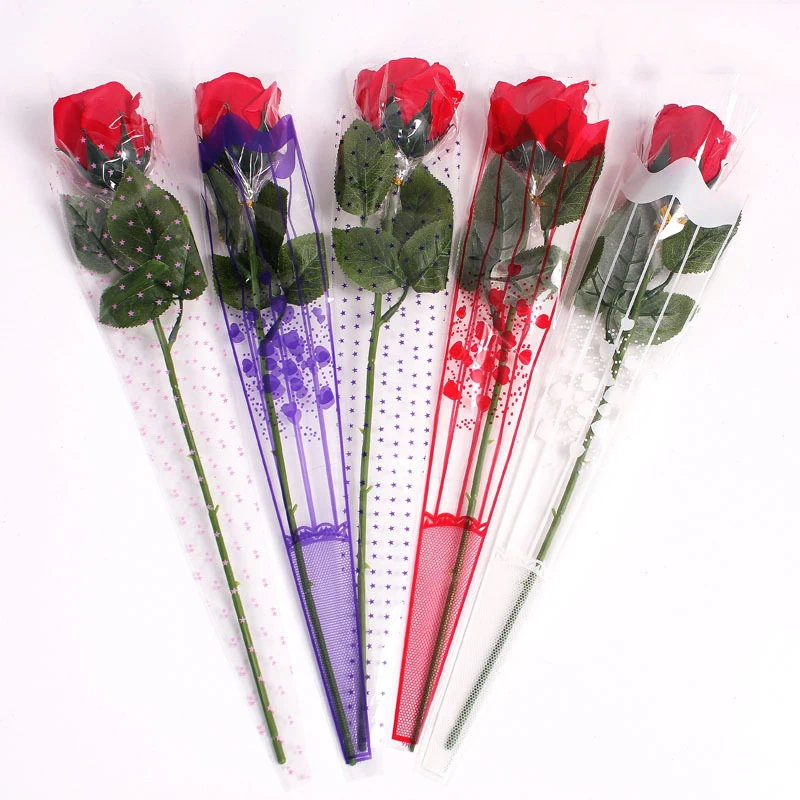 100 Sacchetti In Cellophane Trasparente Con Fiori - Per Bouquet, San Valentino, Matrimoni E Regali - Foto 10