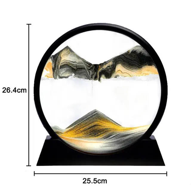 3D Quicksand Decor Picture Round Glass Moving Sand Art In Motion Display Flowing Sand Frame For Home Decor Hourglass Painting 